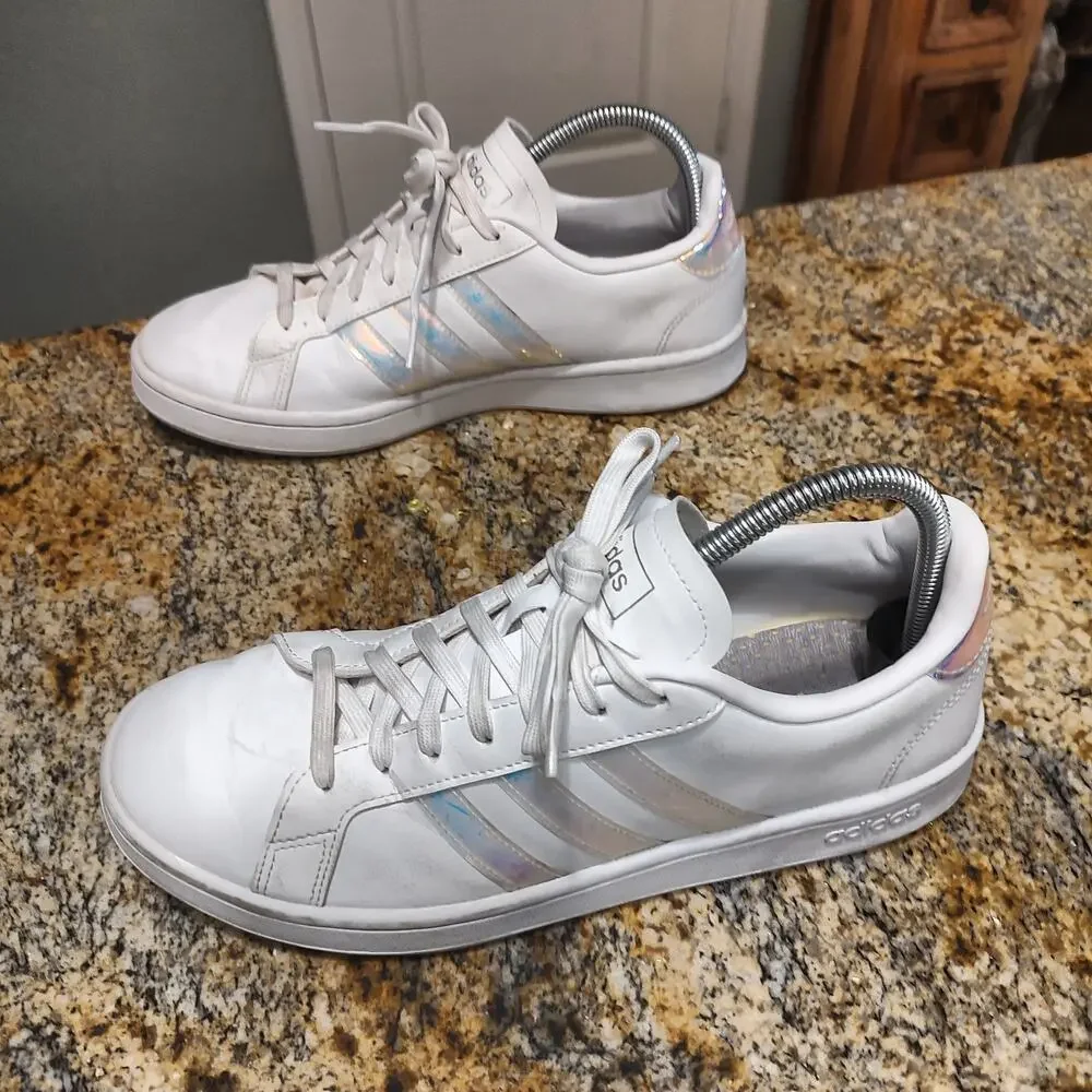Adidas White An Silver Sneakers Size 10 EE9689